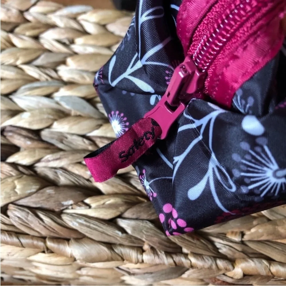Mini square floral reversible cometic bag